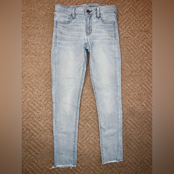 American Eagle Outfitters Denim - American Eagle Outfitters Light Wash Skinny Frayed Jeans
